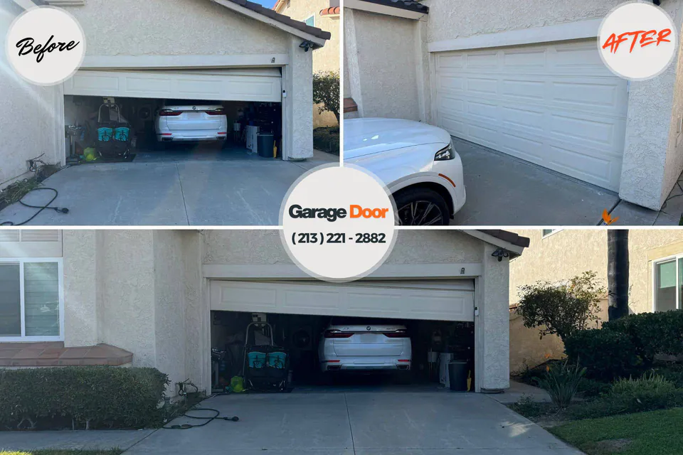 Before and after: garage door repair Sea Breeze, NC